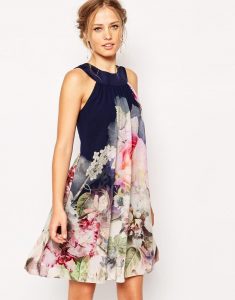 Ted Baker  Ted Baker Swing Dress In Ombre Peony Print At