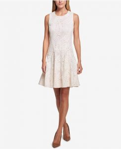 Tommy Hilfiger Sleeveless Lace Fit  Flare Dress  Kleider