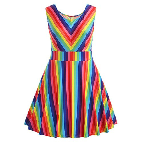 Top 10 Regenbogen Kleid Damen  Freizeitkleider Für Damen