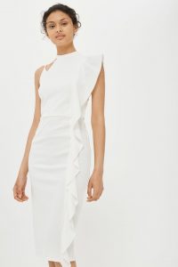 Topshop Asymmetrical Ruffle Midi Dress With Images  Top