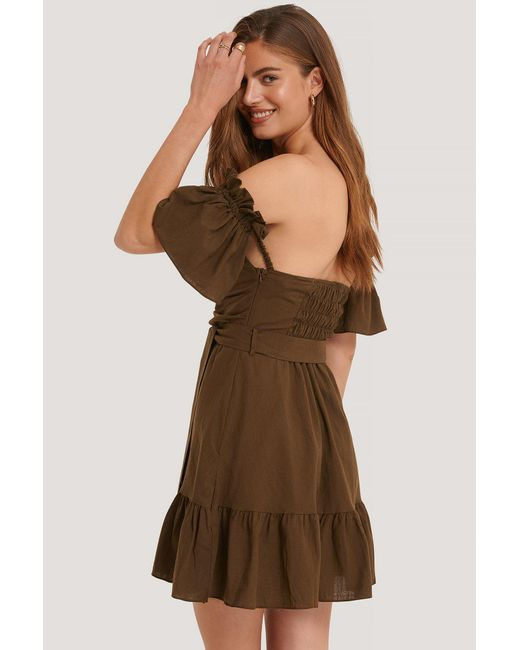 Trendyol Brown Binding Detail Voile Dress  Lyst