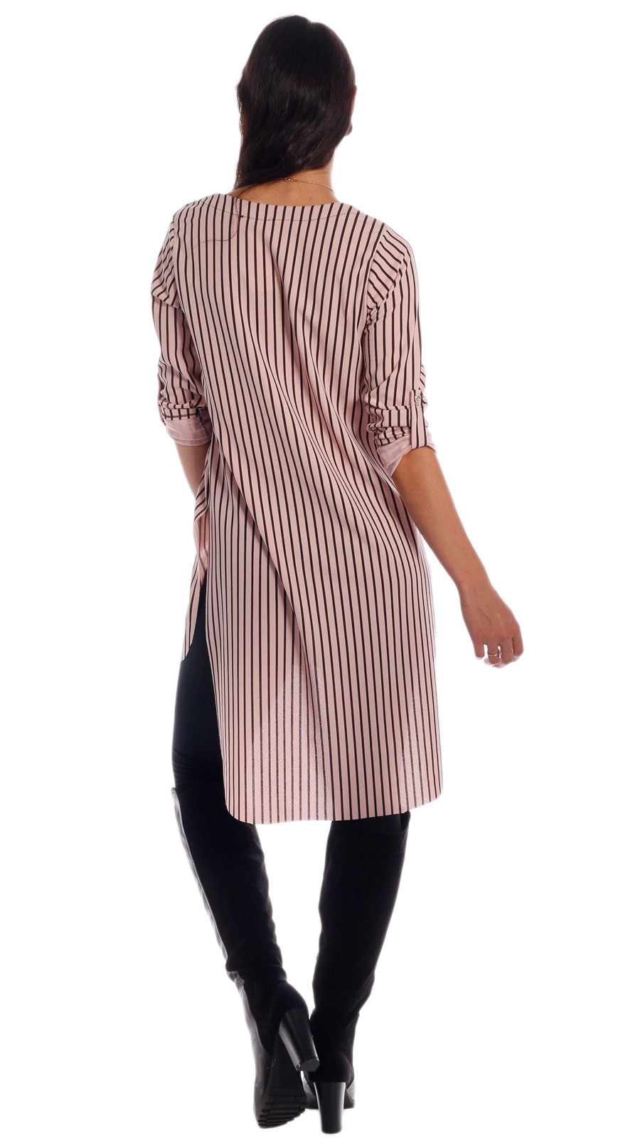 Tunika Kleid Mit Modeschmuckkette Im Colour Stripes Look