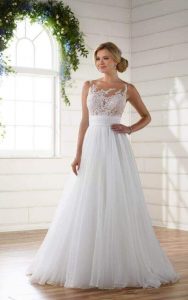 Unique Asymmetrical Neckline Wedding Dress  Kleider Hochzeit