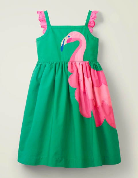 Verziertes Kleid Mit Rüschenträgern  Smaragdgrün
