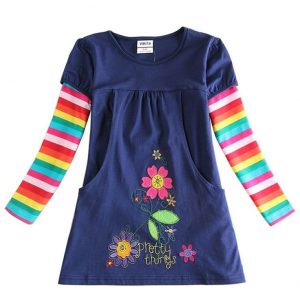 Vikita Vikita Mädchen Blumen Langarm Baumwolle Kleid 28
