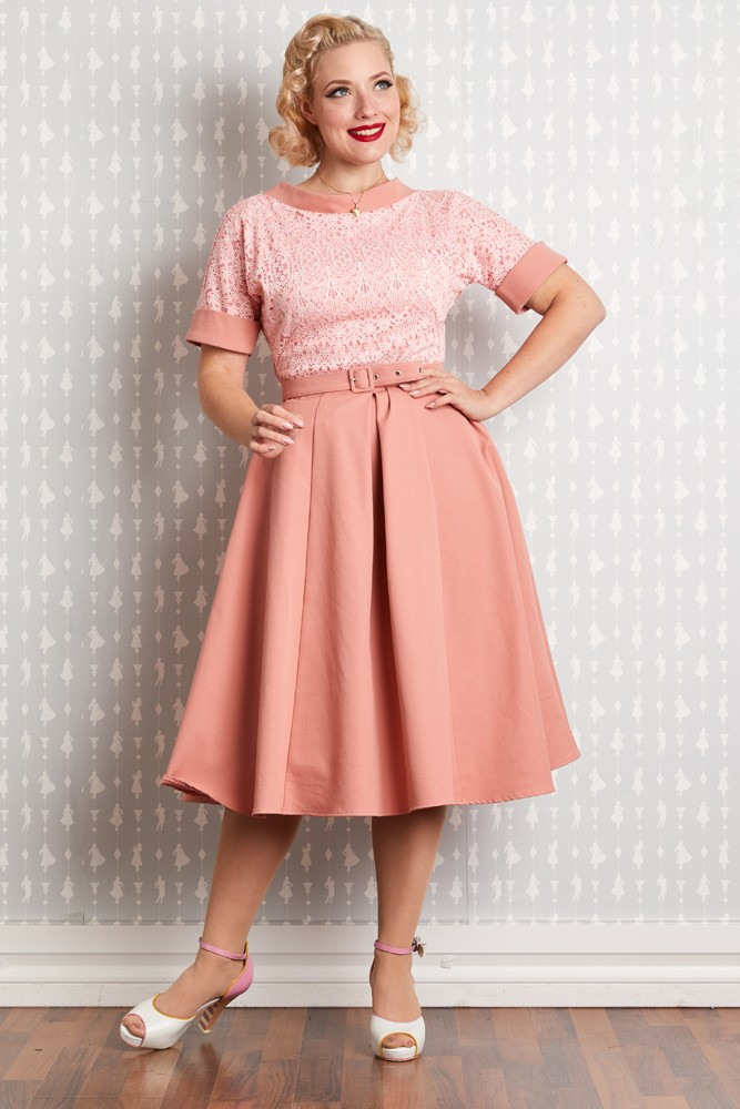 Vintage Swing Kleid  Pamyrouge 50'S Dress  Altrosa