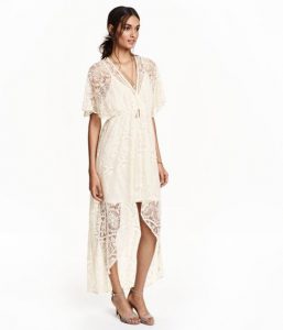Vneck Dress In Lace With Short Butterfly Sleeves  Party