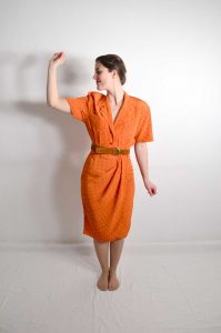 Wallis Vintage Kleid Orange &quot;Minique&quot;  Oma Klara