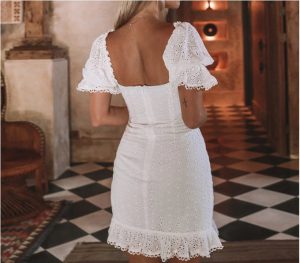 Weiße Spitze Kleid 2020 Sommer Boho Kleid Hochzeitskleid