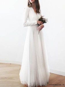 Weißes Kleid Lang Mit Ärmel