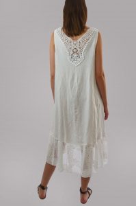 Weißes Sommerkleid Aus Leine  Reyna  Fashion