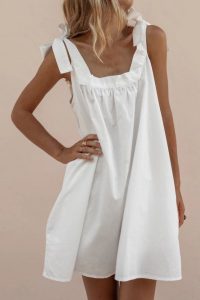 Wide Straps Casual Tied Dress In 2020  Kleidung