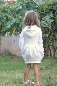 Winter Aus Weißen Hoodie Pullover Kleid Für Kleinkind