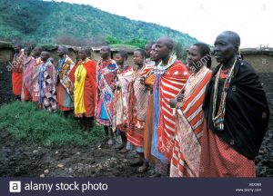 Women Masai Mara Village Kenya Stockfotos  Women Masai