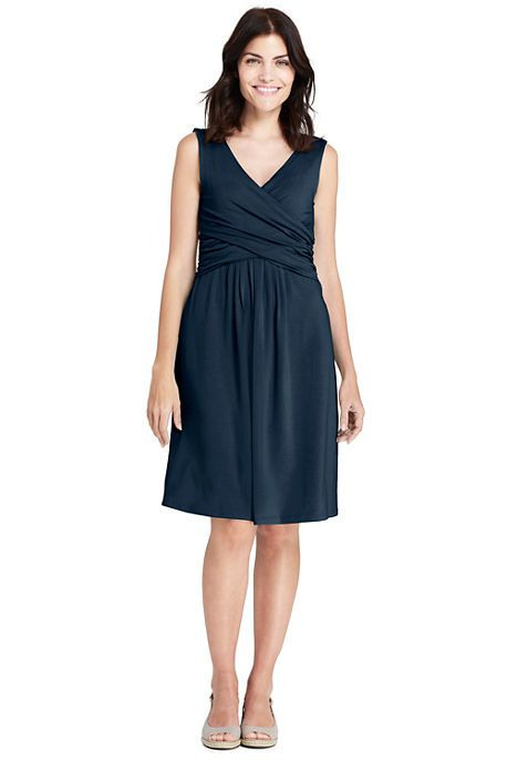 Women'S Petite Sleeveless Fit And Flare Dress  Clothing