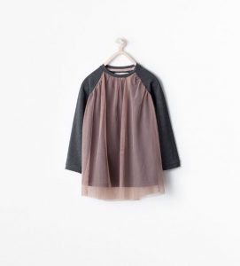 Zara  Kids  Large Combined Tulle Blouse In Love
