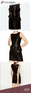 Zara Leather Dress In 2020  Zara Leather Dresses