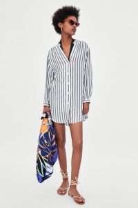 Zara Long Striped Shirt Dress  Hailey Baldwin Oversize