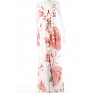 Zara Maxikleid Blumenmuster Damen Gr De 36 Weiß Kleid
