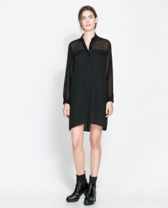 Zara Shirt Dress In Black  Lyst