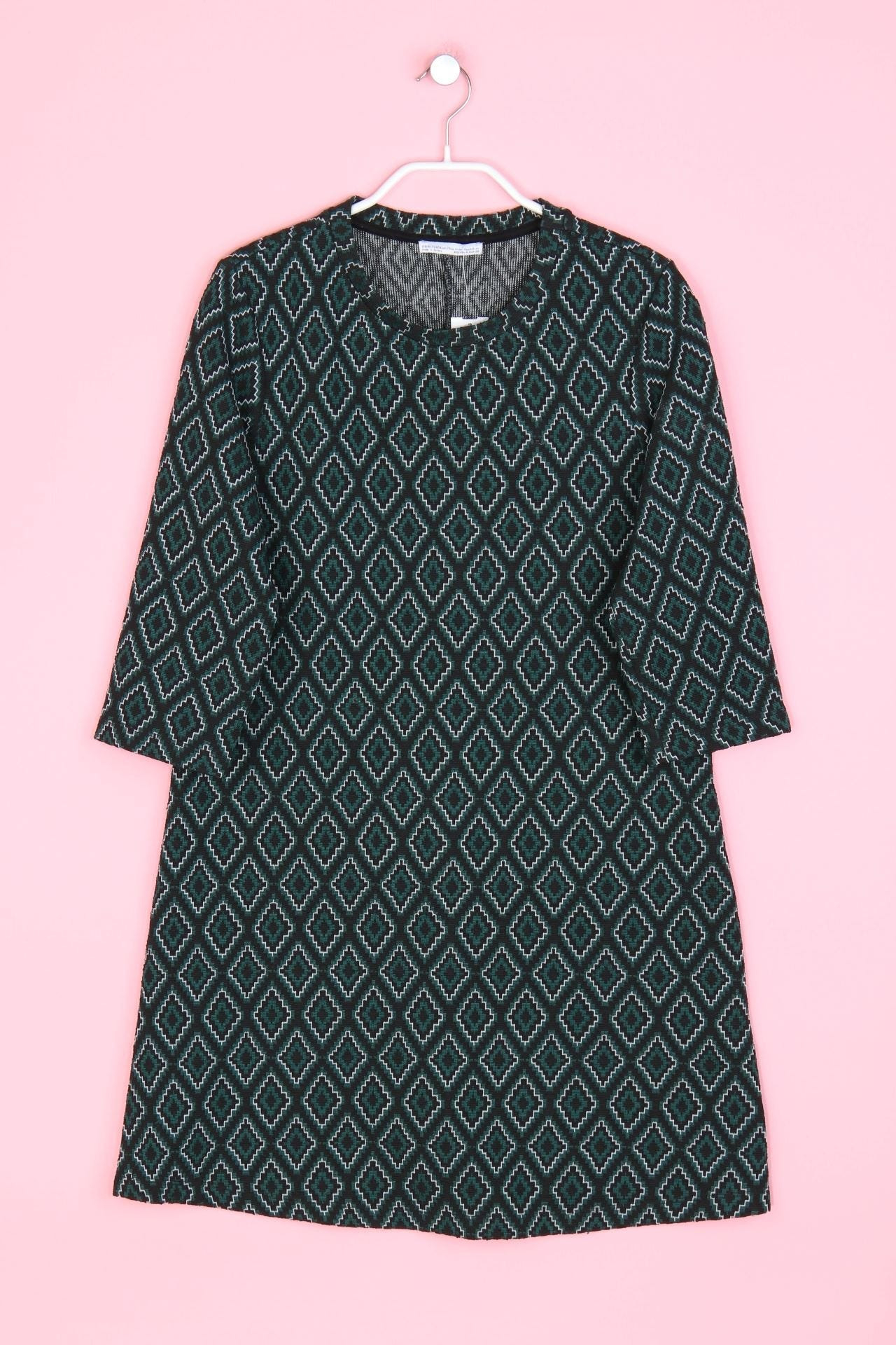 Zara Trf Shiftkleid Mit M Schwarz Dress 648  Ebay