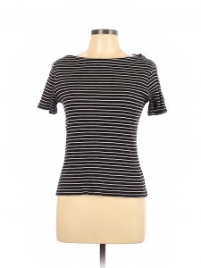 Zara Trf Women Black 3/4 Sleeve Tshirt L  Ebay