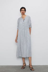 Zara  Woman  Buttoned Dress  Kleider Damen Kleid Mit