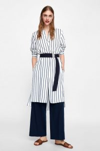 Zara  Woman  Buttoned Dress With Belt  Kleid Mit Gürtel