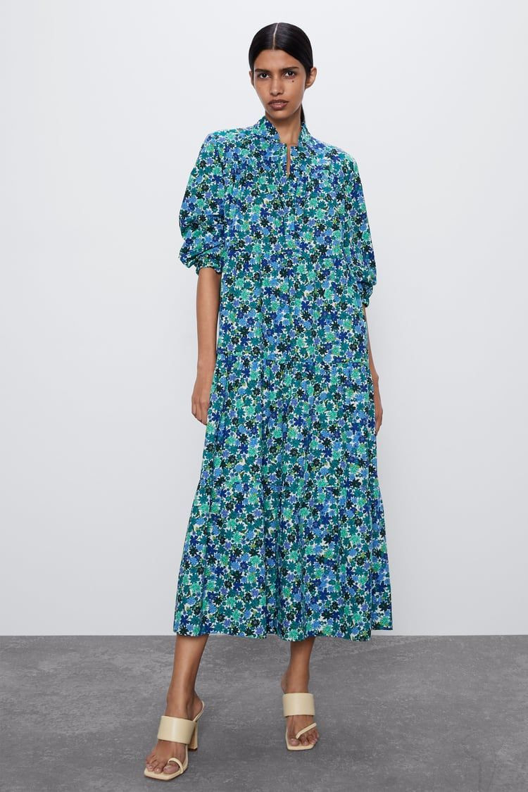 Zara  Woman  Floral Print Dress In 2020  Bedruckte