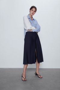 Zara  Woman  Pleated Patchwork Dress In 2020  Patchwork