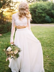 Zweiteilige Brautkleider  Rock  Top  Hochzeitskleid