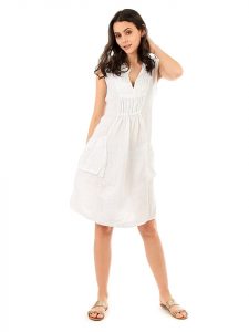 Lin Passion Leinenkleid In Weiß Günstig Kaufen  Limango